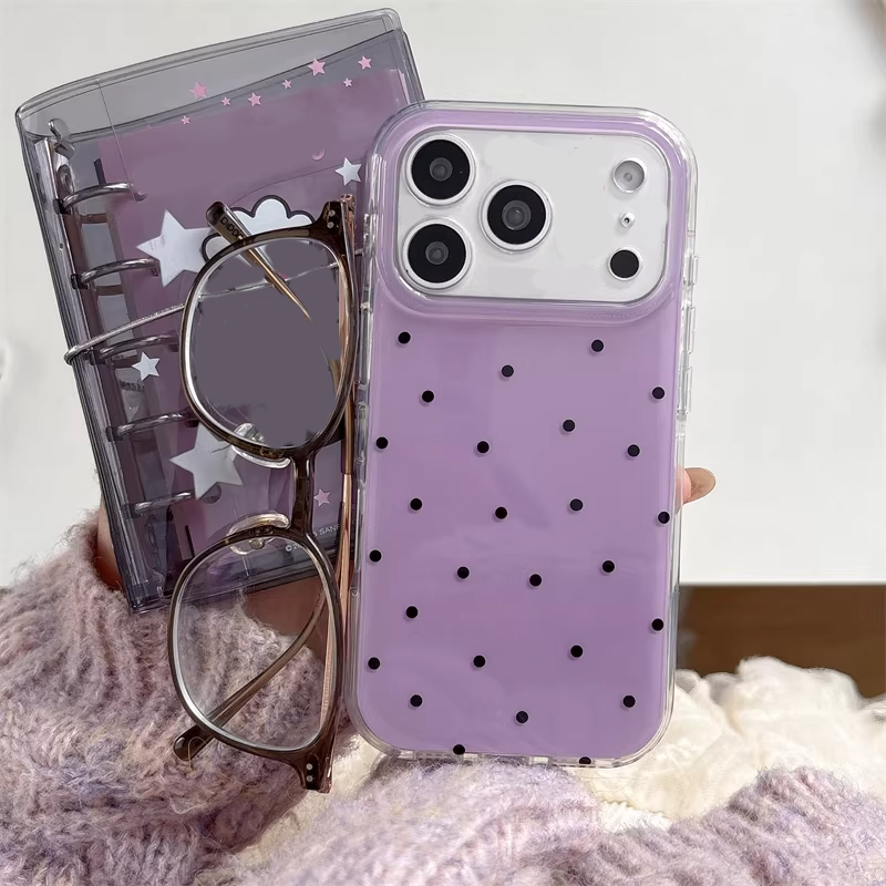 Phone Cases Girly - Koreaanse Ins Girl Simpele Paarse Polka