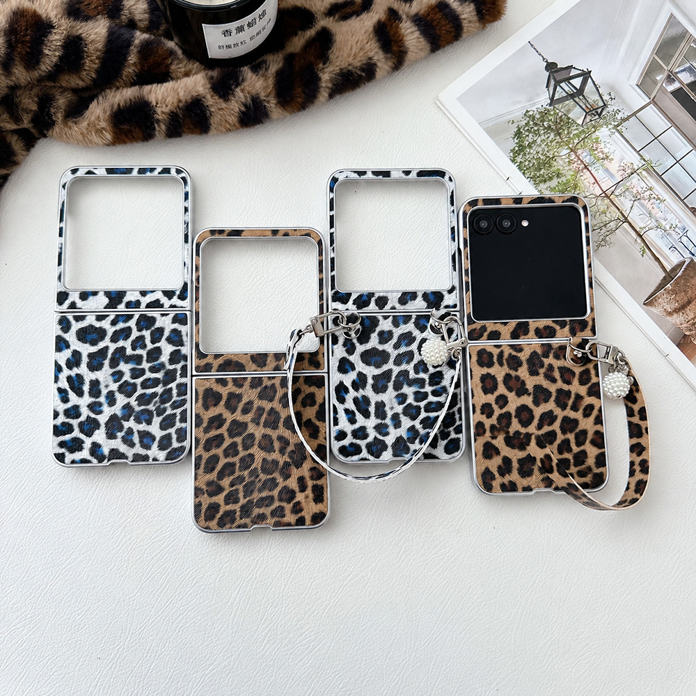 Phone Cases Girly - Luipaardprint Opvouwbare Flip Telefoonhoes Voor Motorola