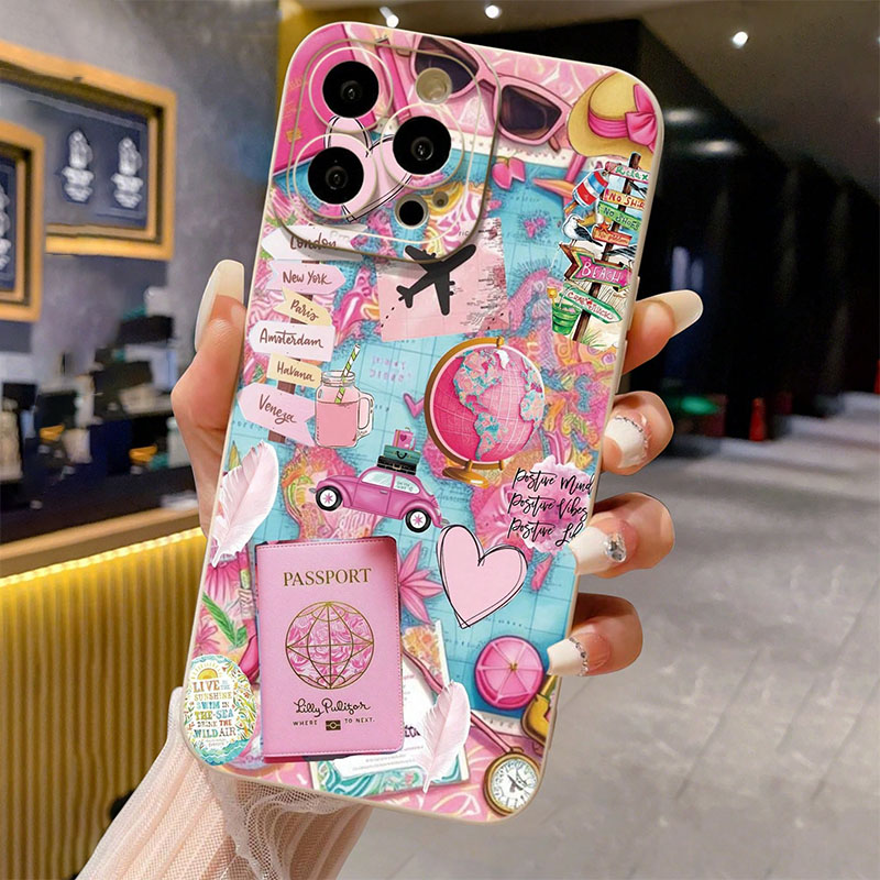 Phone Cases Drop Proof - Reisvliegtuig Geprinte Matte Anti-Drop Telefoonhoesje Voor