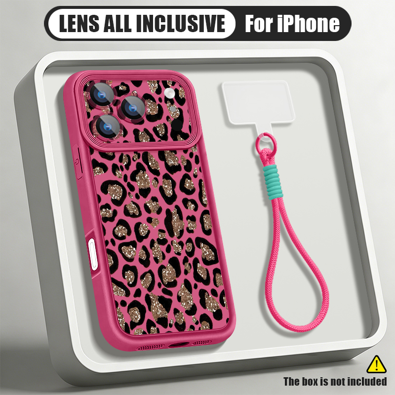 Phone Cases With Straps - Bruin luipaardprint telefoonhoesje met polsbandje voor