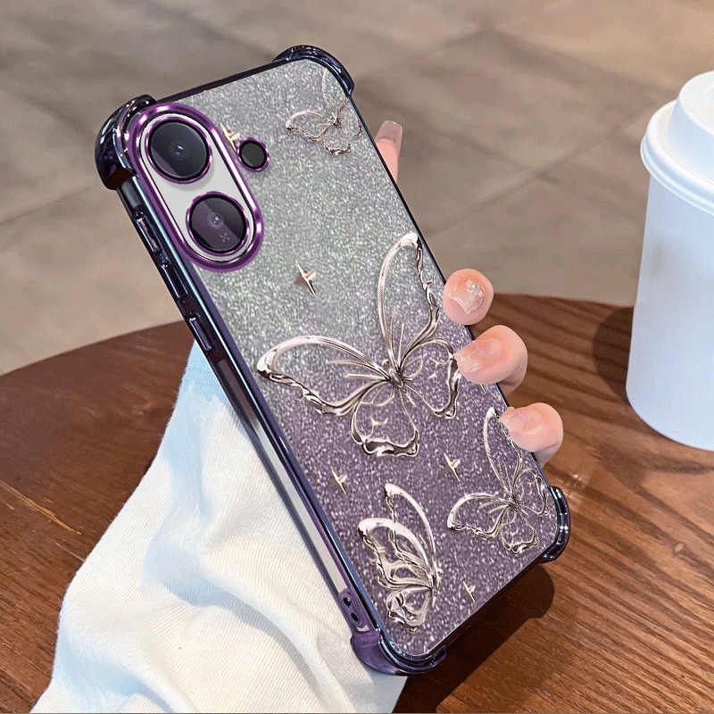 Glitter Shockproof Case - Glitter Plating Beschermhoes voor Vivo V70