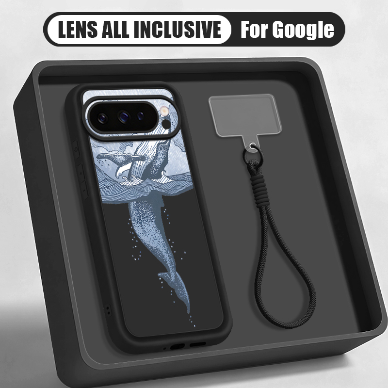 Phone Cases With Straps - Humpbackwalvis print polsbandje hoesje voor Google