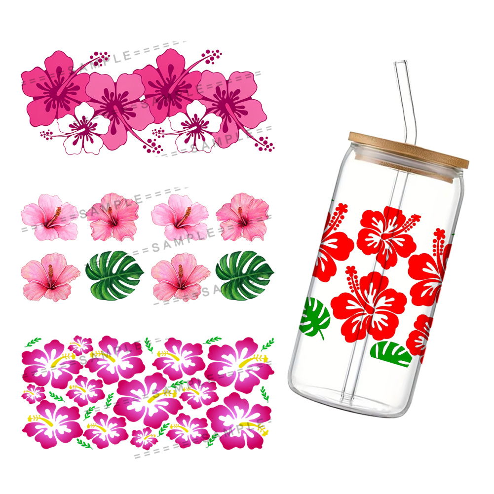 Phone Cases Girly - 11x24cm Hibiscus Syriacus UV DTF Wraps