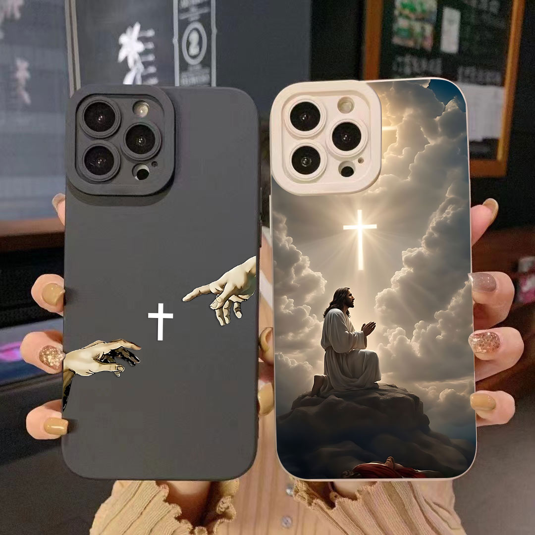 Phone Cases Jesus - Jesus Cross Geschilderd Anti-Shock Telefoon Case