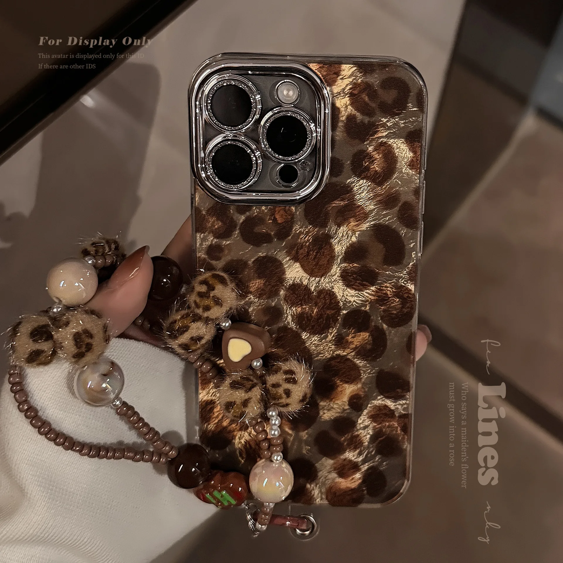 Glitter Shockproof Case - Luxe luipaardprint telefoonhoesje met koord voor