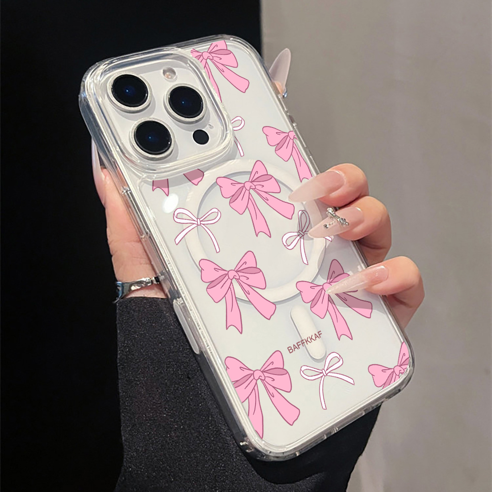 Phone Cases Girly - Roze strik Coquette Girly serie transparante