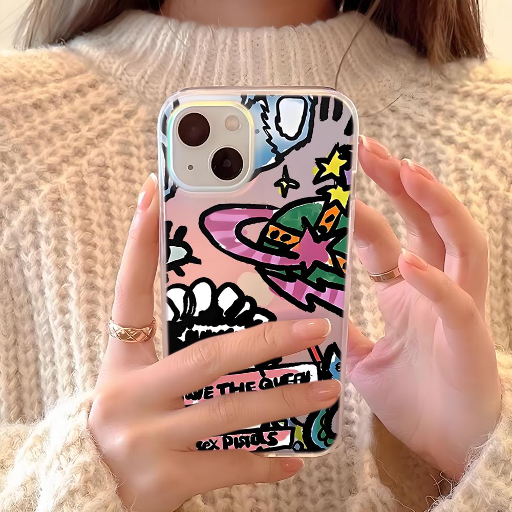 Phone Cases Brands - Luxe merk telefoonhoesje laser gradient telefoonhoesje