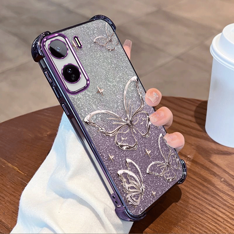 Glitter Shockproof Case - Glitter Plating Cover voor Vivo T5