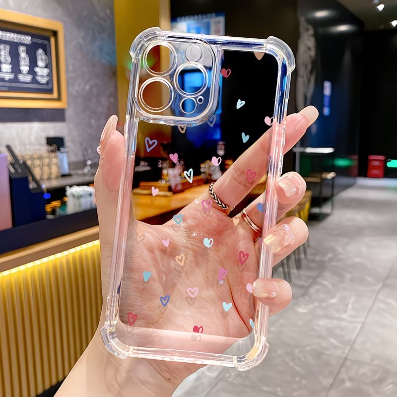 Phone Cases Drop Proof - Transparante hoekbeschermende telefoonhoes met kleurrijke harten