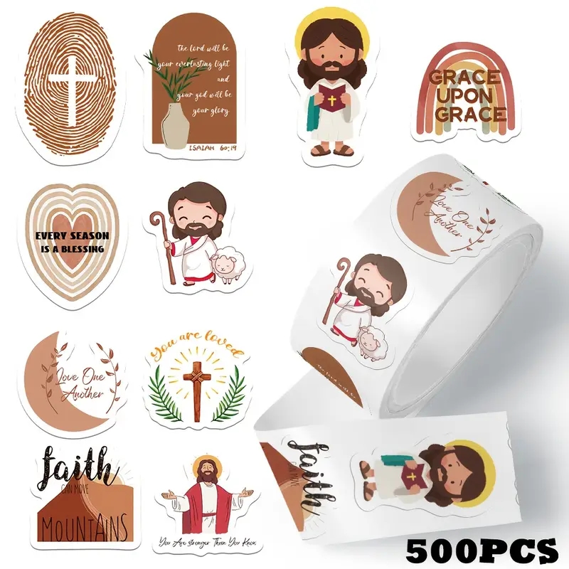 500 stuks/rol Jezus-stickers P - Phone Cases Jesus recensie en prijs
