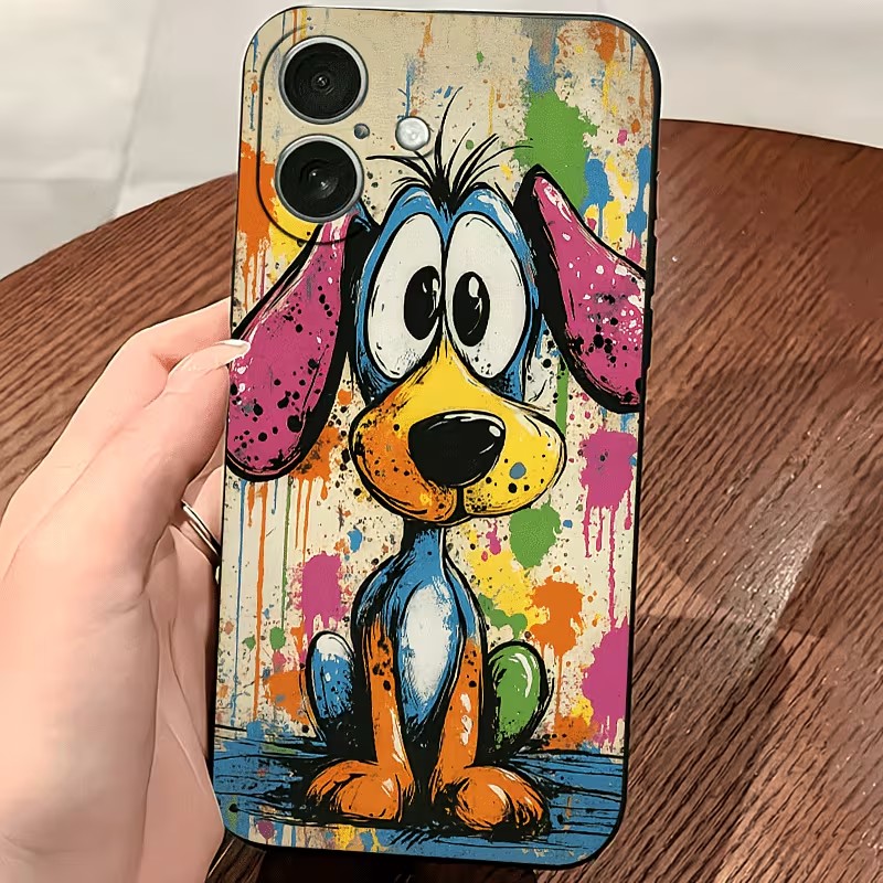Graffiti gekleurde puppy TPU t - Phone Cases Drop Proof recensie en prijs