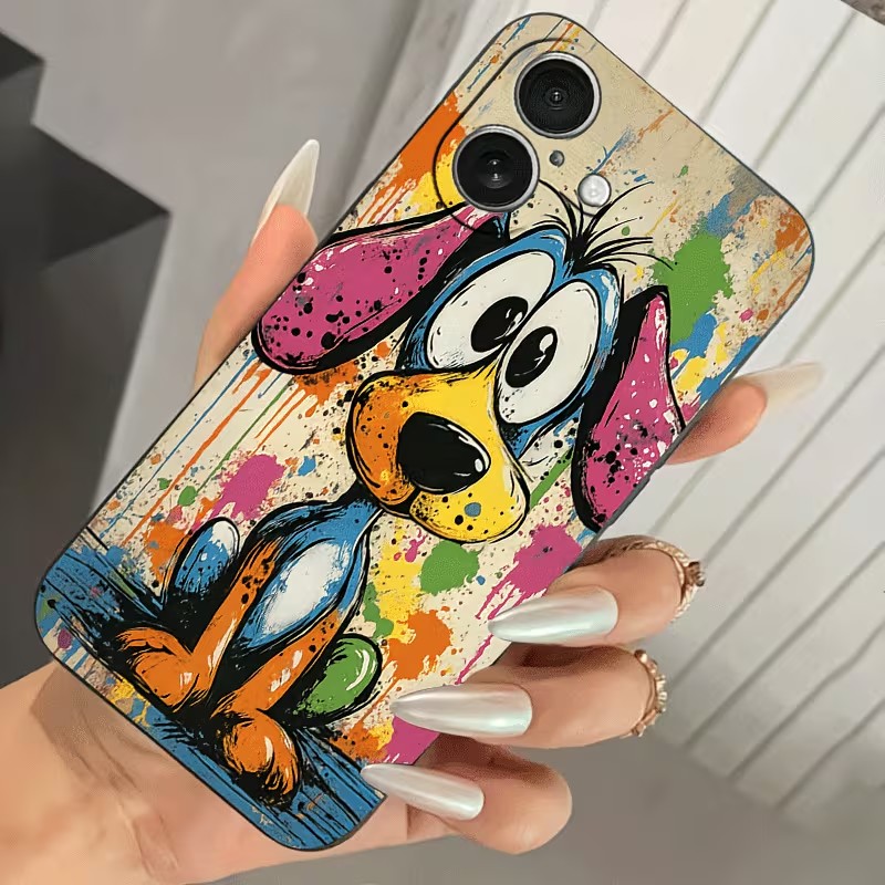 Graffiti gekleurde puppy TPU t - Phone Cases Drop Proof recensie en prijs