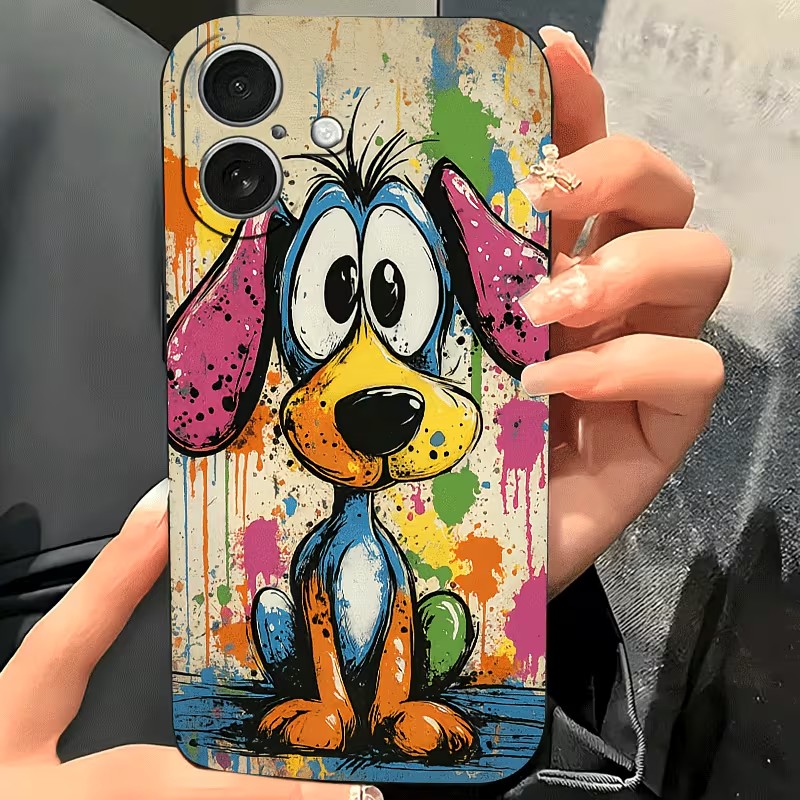 Graffiti gekleurde puppy TPU t - Phone Cases Drop Proof recensie en prijs