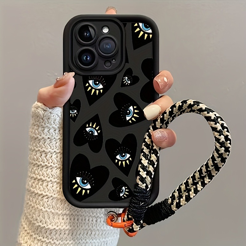Zwarte Liefdeshart Oog Hangban - Phone Cases With Straps recensie en prijs