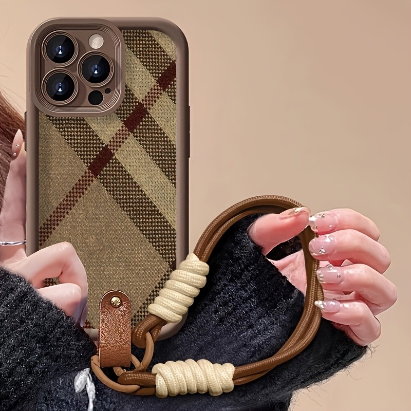 Bruine strepen lanyard bandje  - Phone Cases With Straps recensie en prijs