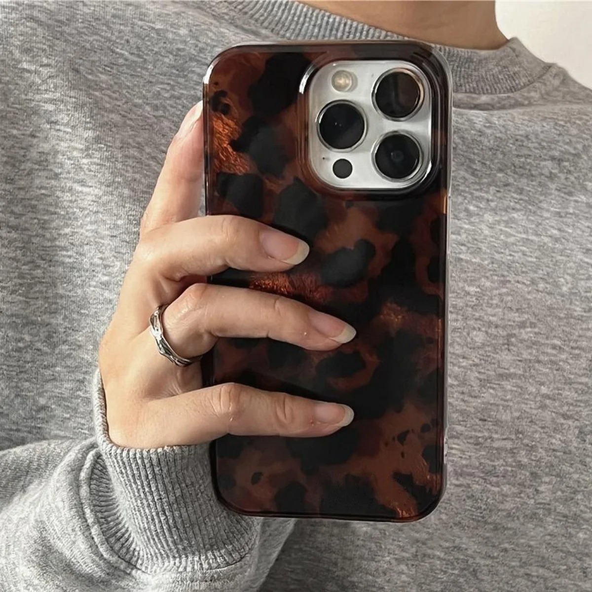 Retro Amber Textuur Laser Tele - Phone Cases Leopard Print recensie en prijs