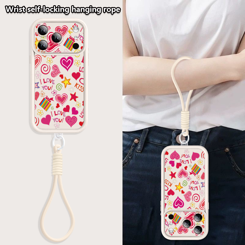 Liefdeshartjespatroon met riem - Phone Cases With Straps recensie en prijs