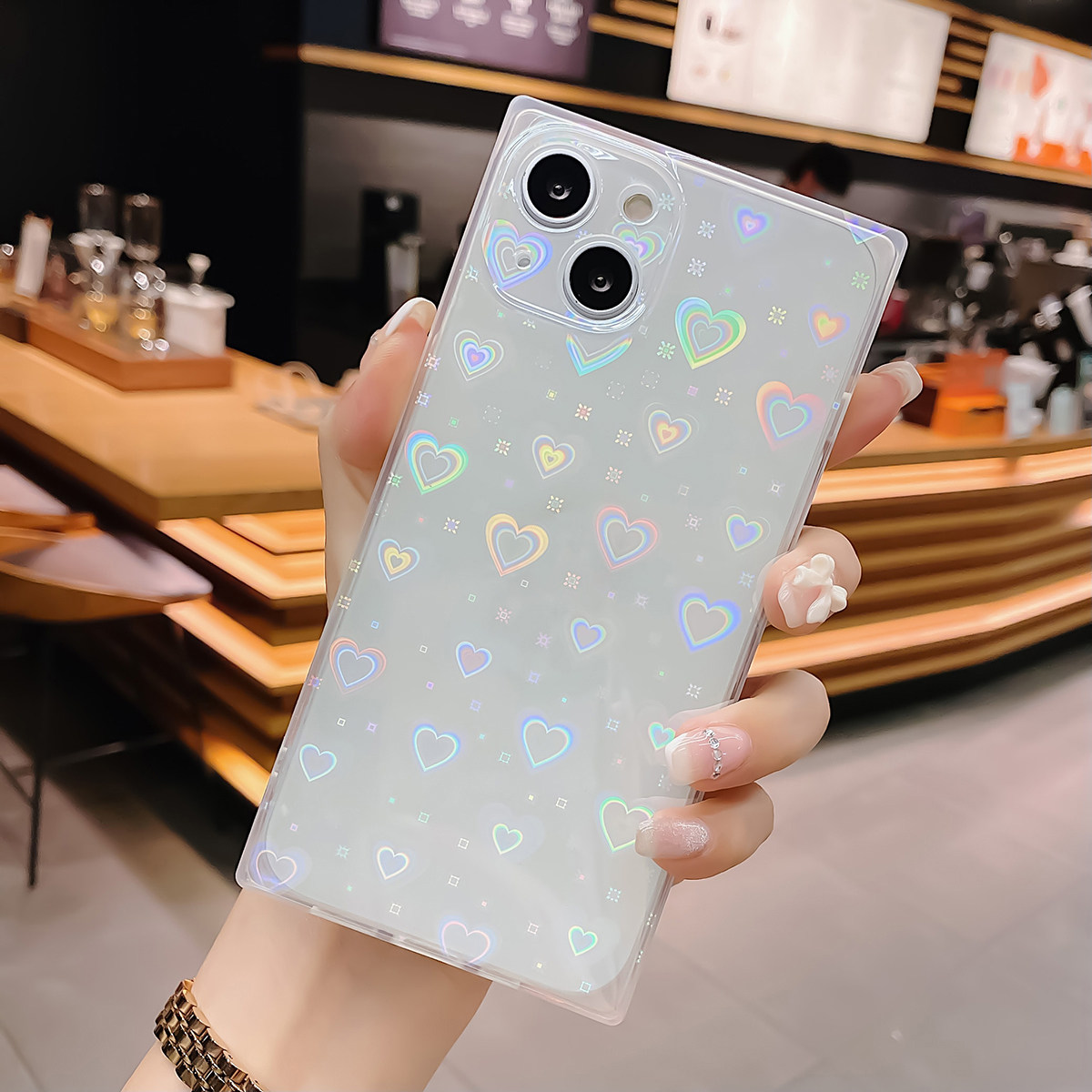 Telefoonhoesje met hartpatroon - Glitter Shockproof Case recensie en prijs